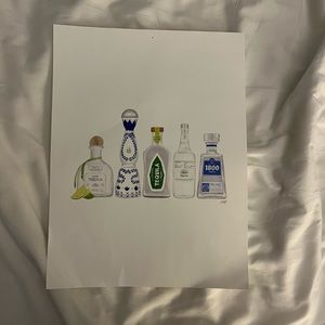 TEQUILA BOTTLES ILLUSTRATION poster